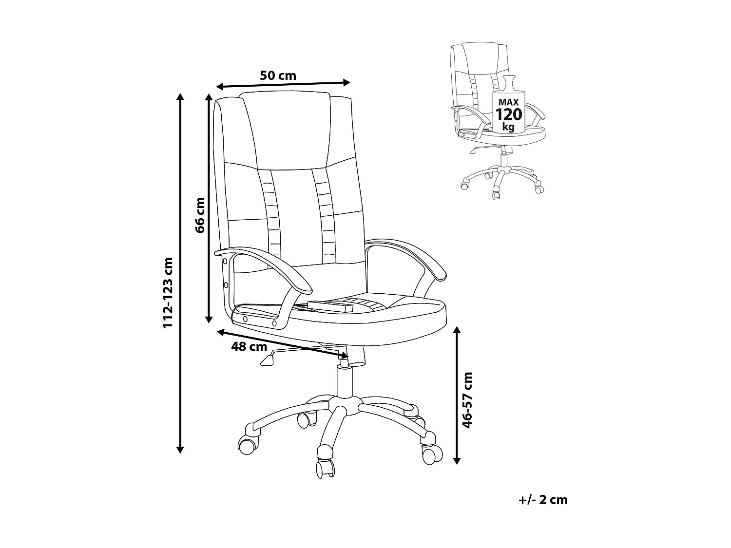Sillón de masaje giratoria RELAX Piel sintética Negro