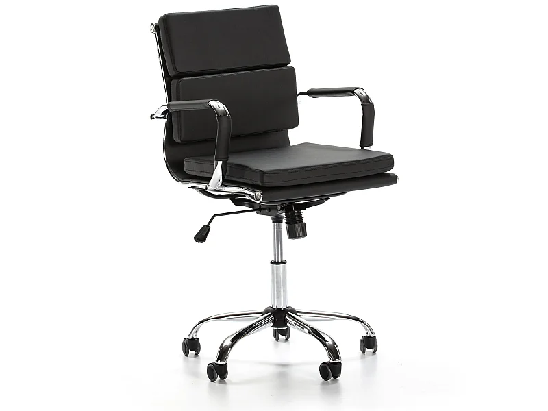 Fauteuil de Bureau Fenix inclinable Noir, Cuir synthétique