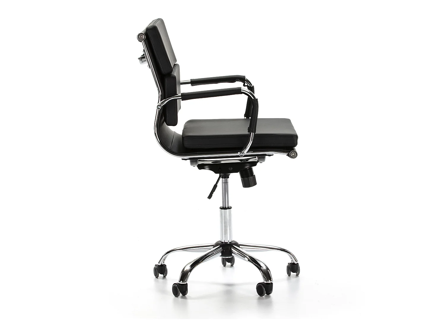 Kantoorstoel Fenix, zwart, kunstleer, verstelbare hoogte