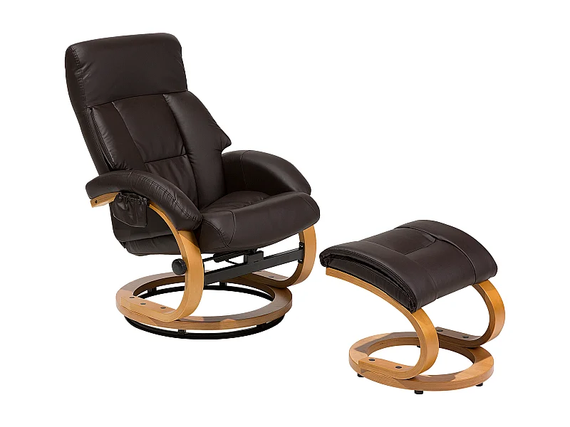 Massagestuhl FORCE mit Fussstütze Kunstleder Dunkelbraun