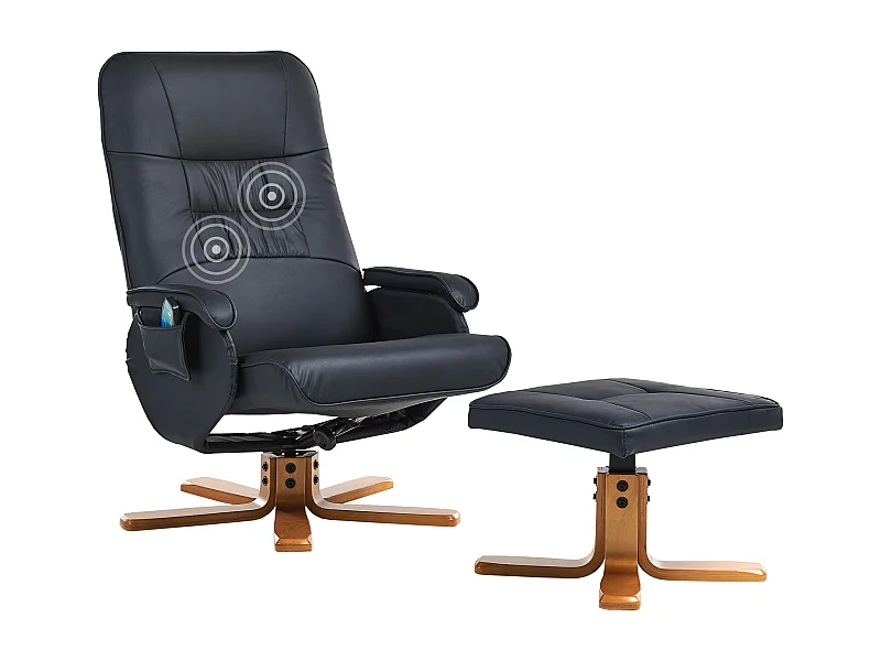 Fauteuil massant RELAXPRO Cuir PU Noir