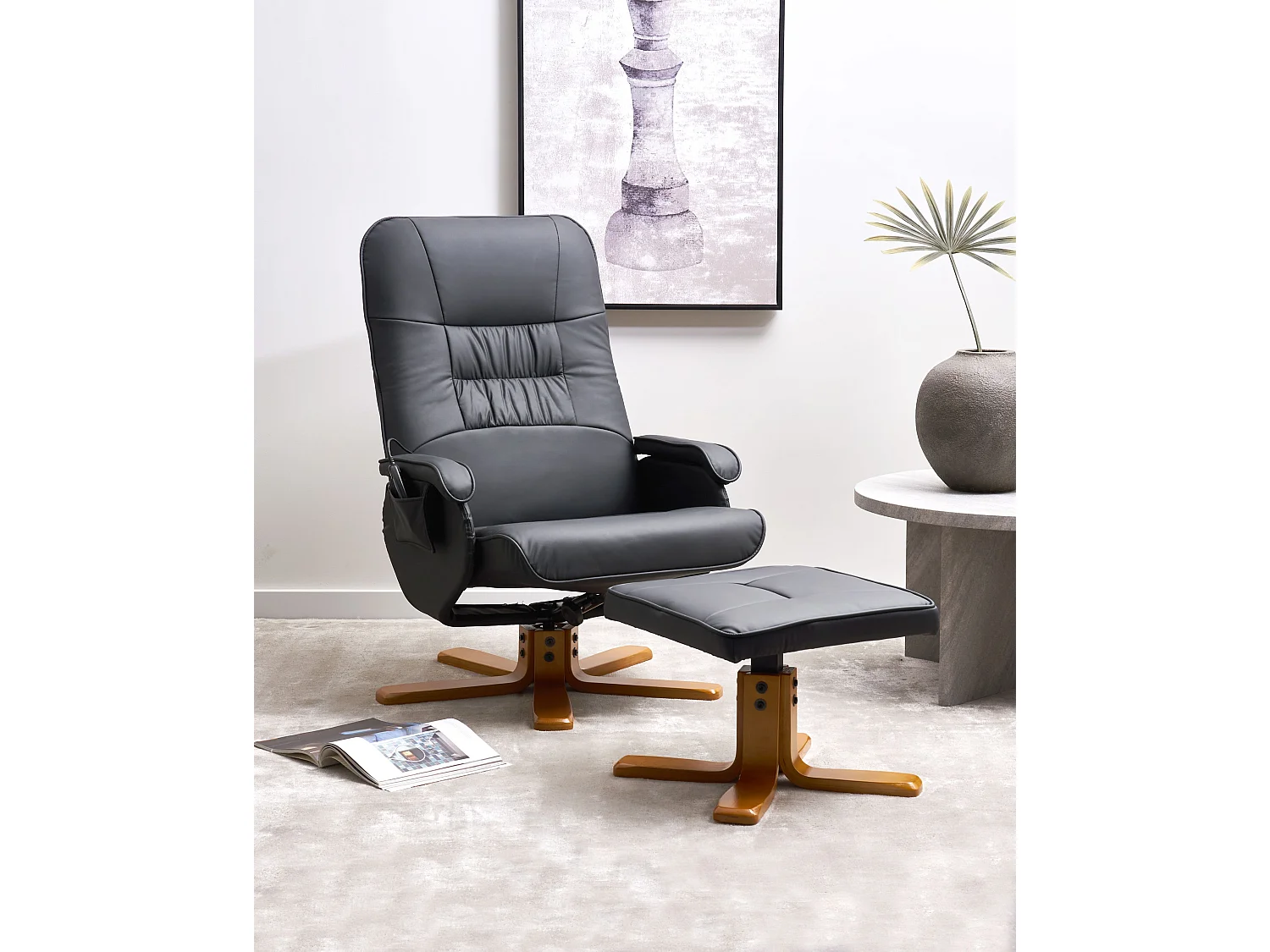 Fauteuil massant RELAXPRO Cuir PU Noir