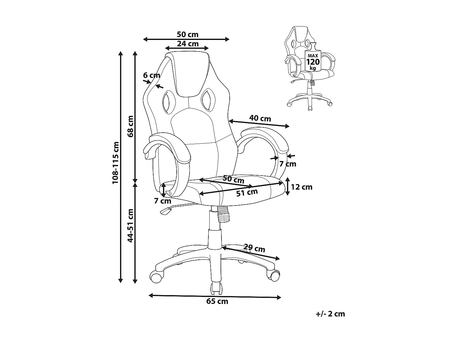 Bürostuhl drehbar FIGHTER Kunstleder Marineblau