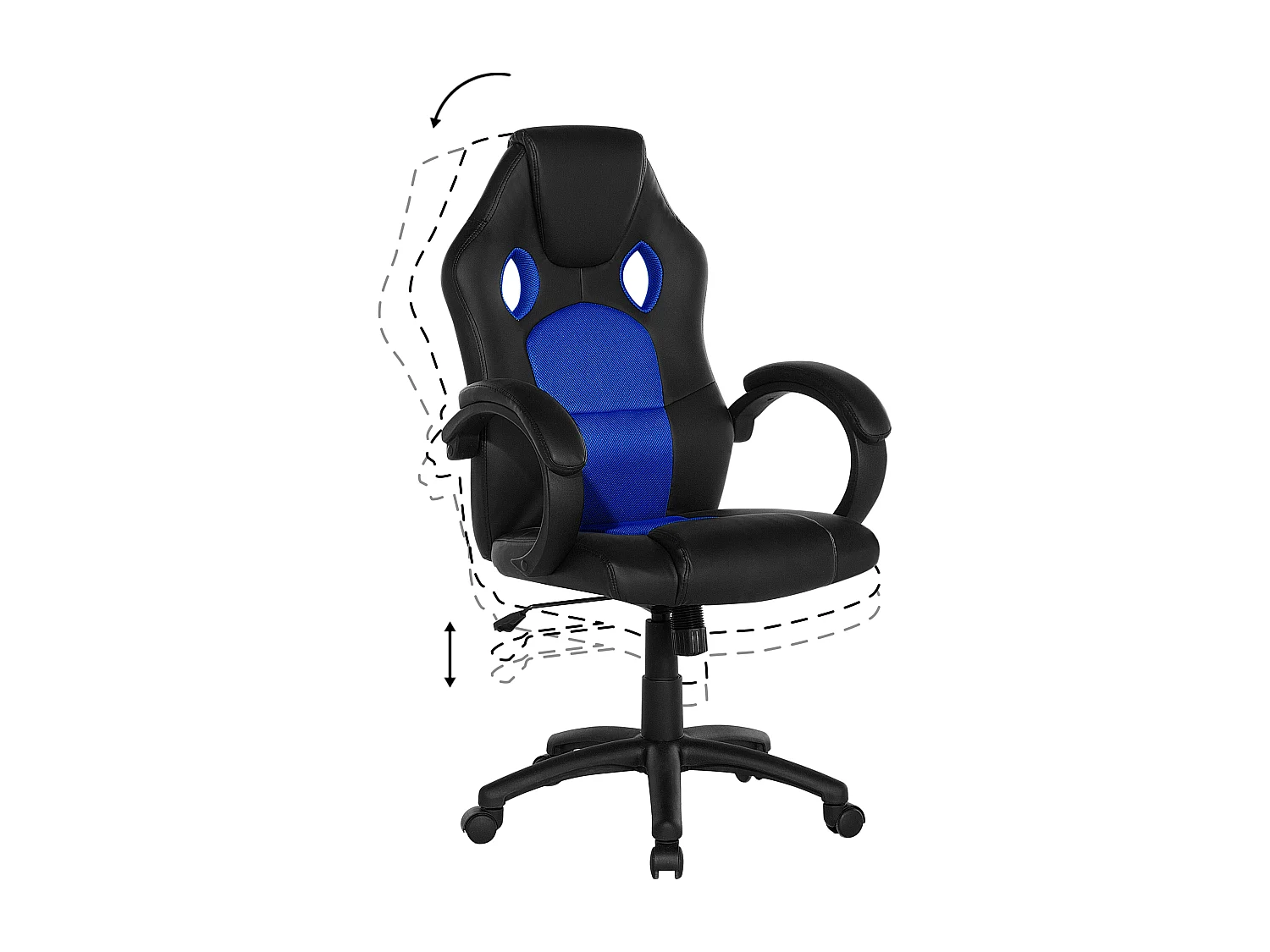 Cadeira de escritório FIGHTER Pele sintética Azul marinho