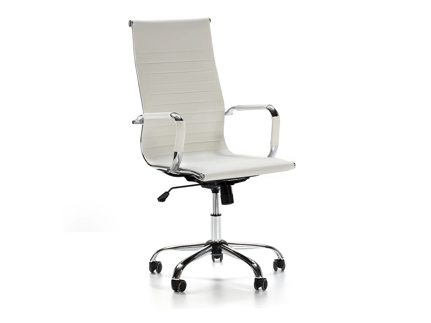 Kantoorstoel Londen verstelbaar Wit, Kunstleer, Verstelbare hoogte