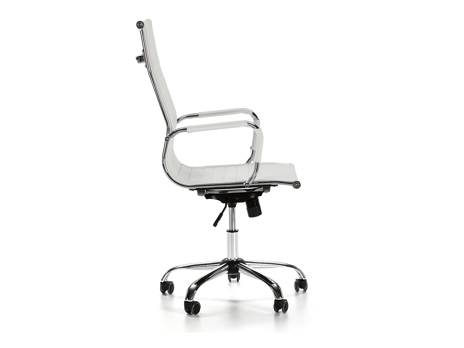 Kantoorstoel Londen verstelbaar Wit, Kunstleer, Verstelbare hoogte