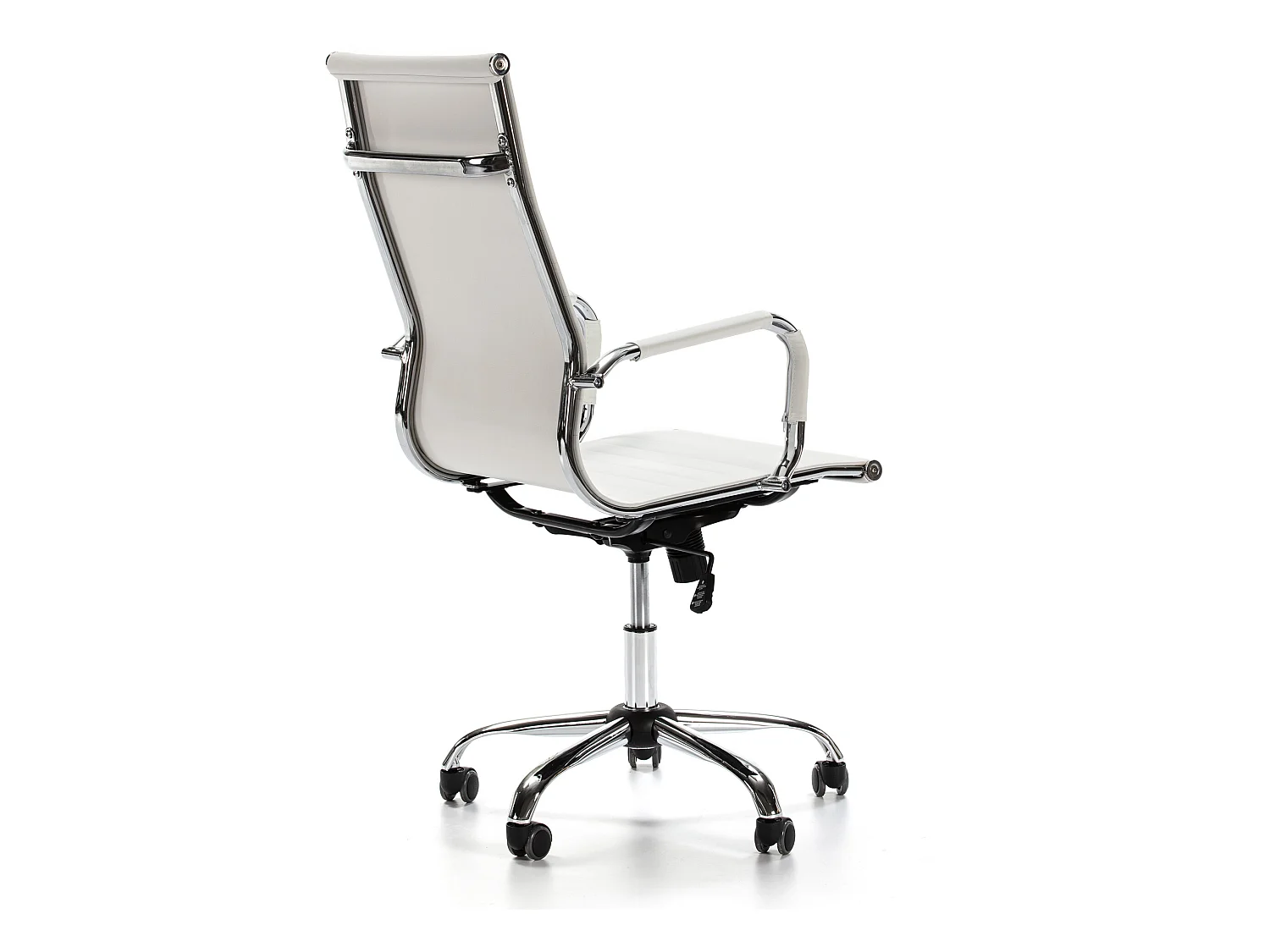 Kantoorstoel Londen verstelbaar Wit, Kunstleer, Verstelbare hoogte