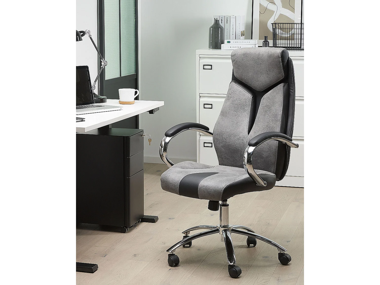 Chaise de bureau FORMULA Cuir PU Gris