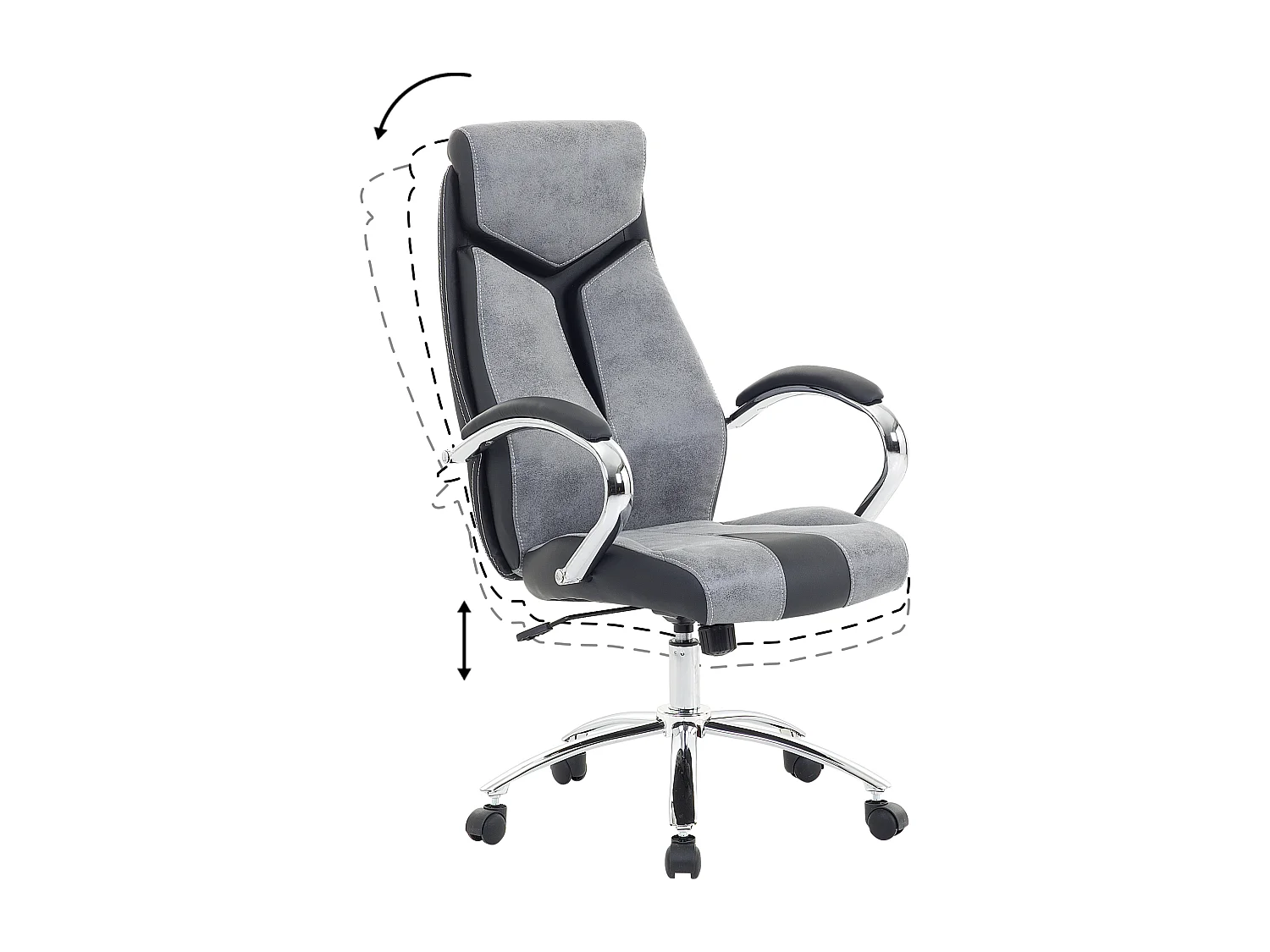 Chaise de bureau FORMULA Cuir PU Gris