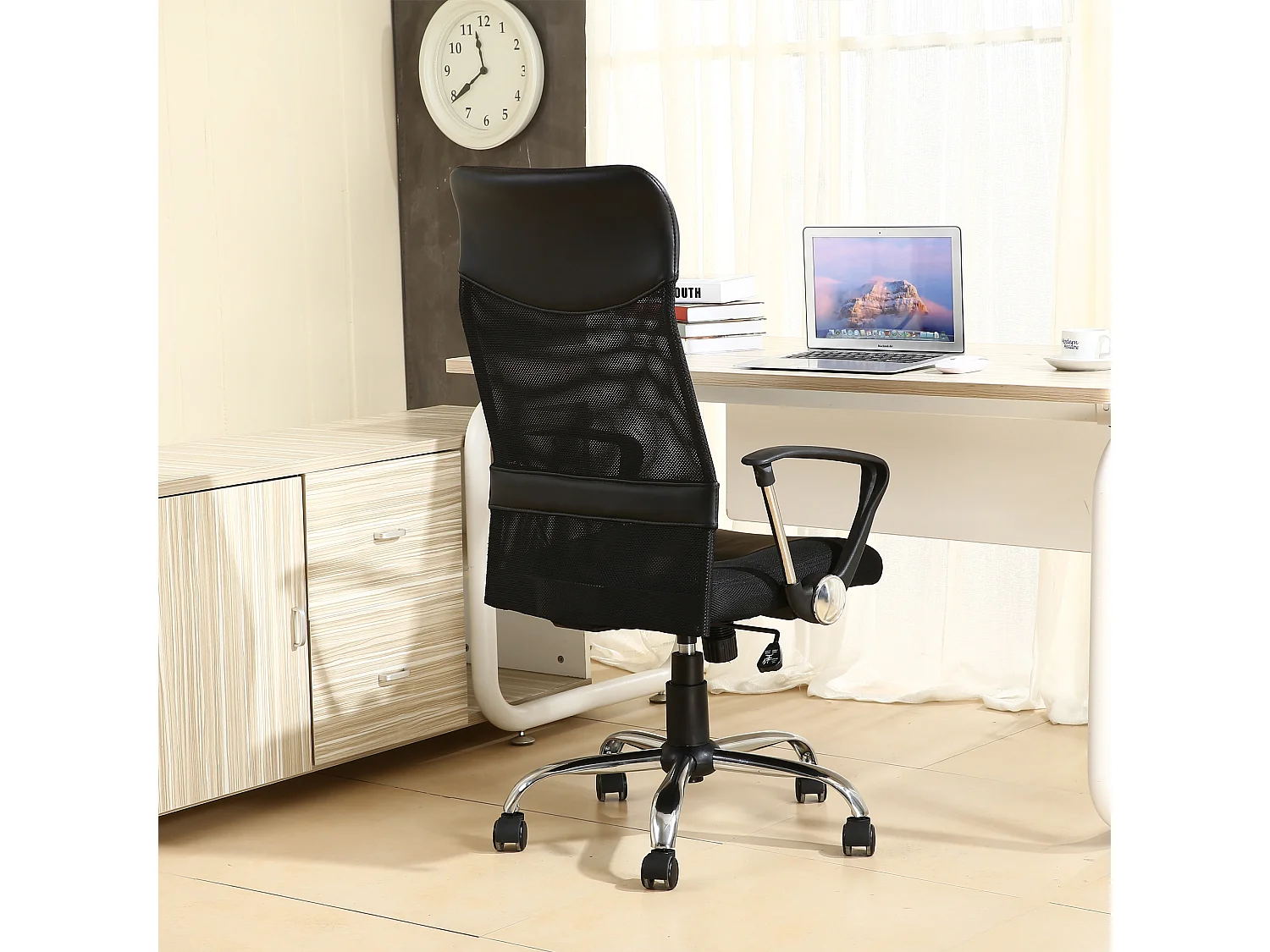 Chaise de Bureau Campus relevable et Fauteuil inclinable en Simili Cuir Noir