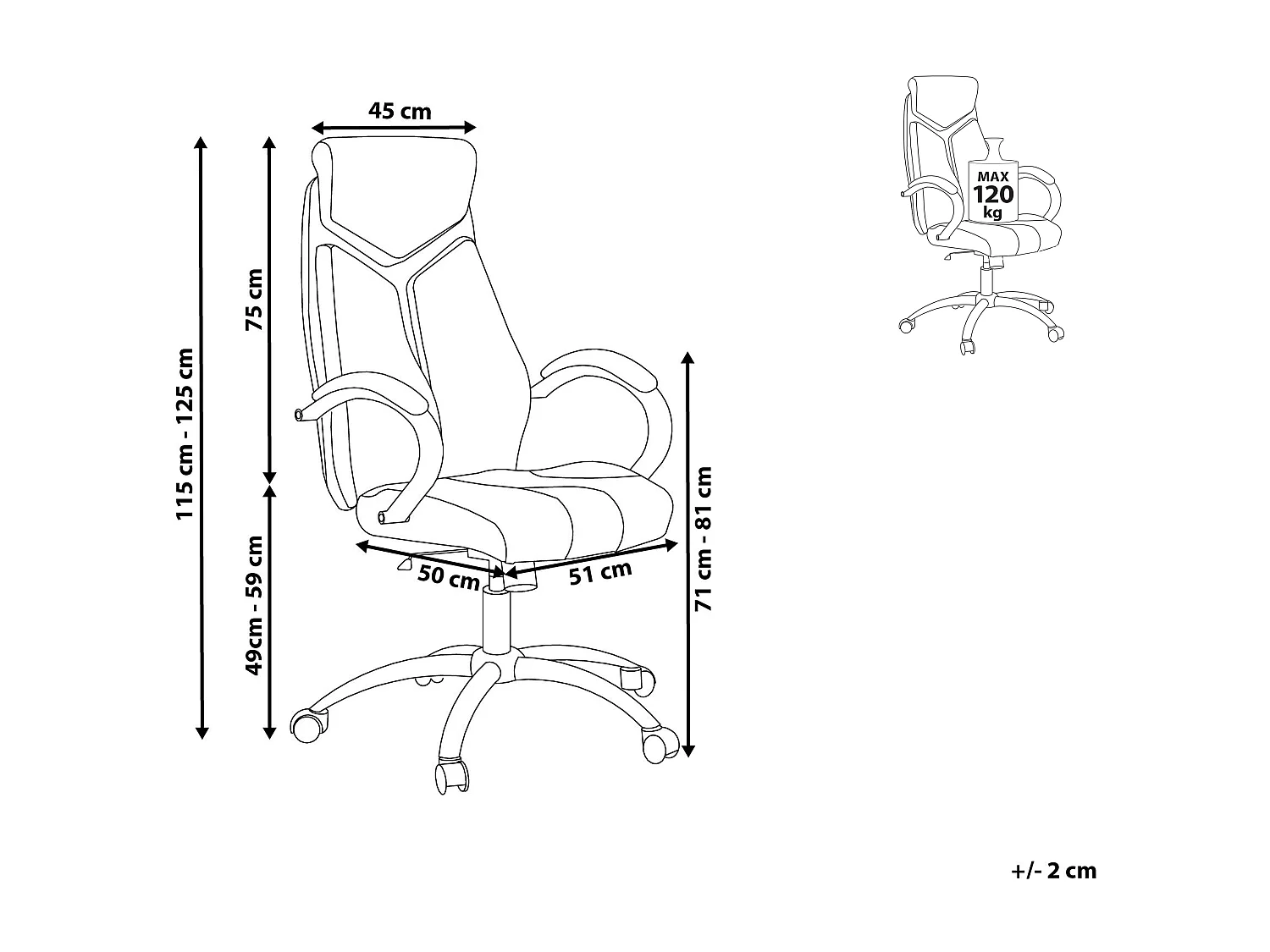 Silla de oficina giratoria FORMULA Marrón