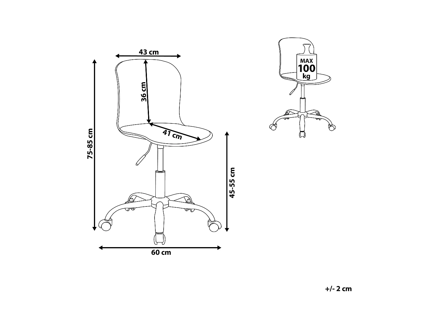 Bureaustoel Draaibaar VAMO Kunstleer Wit