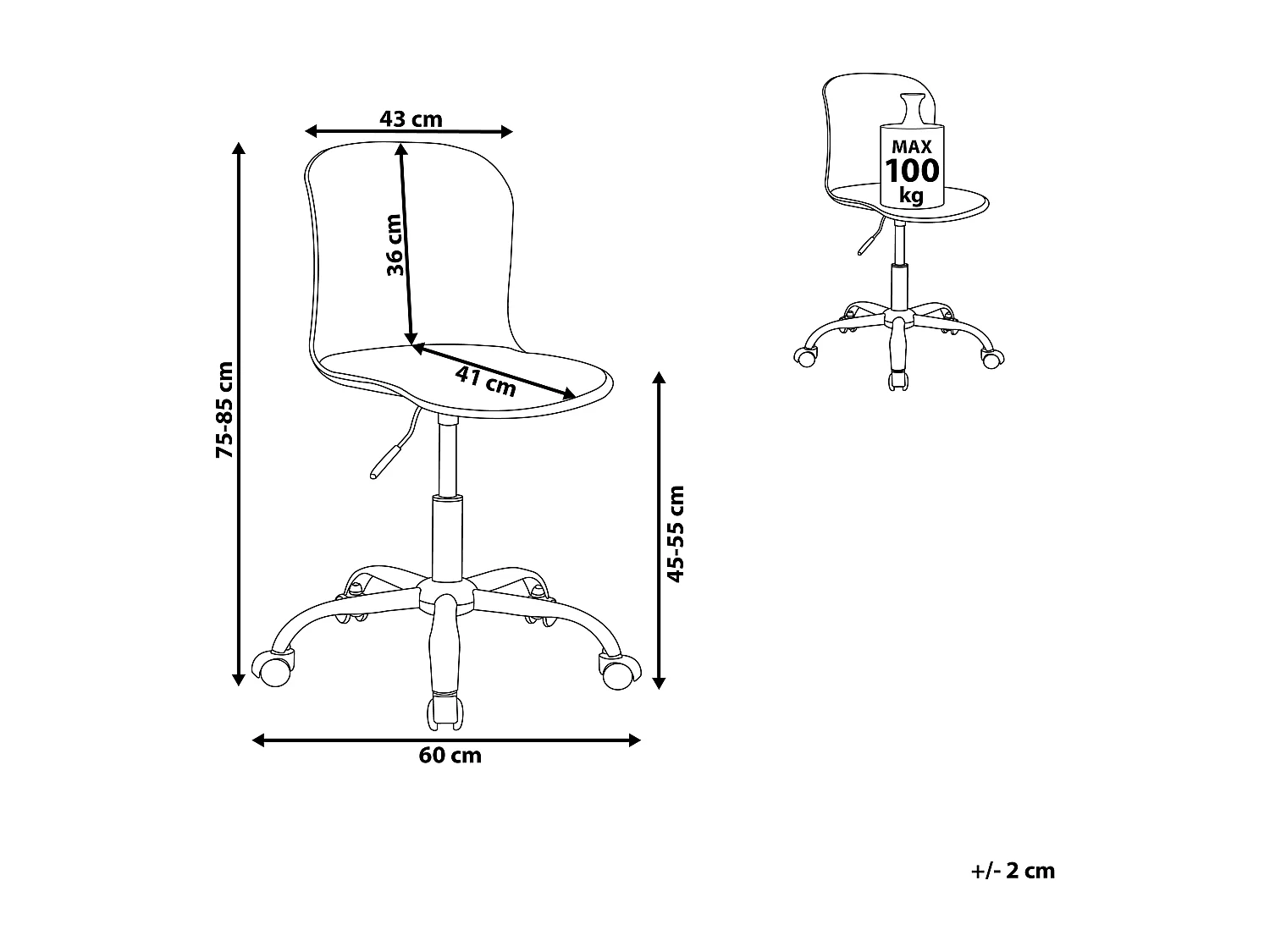 Chaise de bureau VAMO Cuir PU Blanc