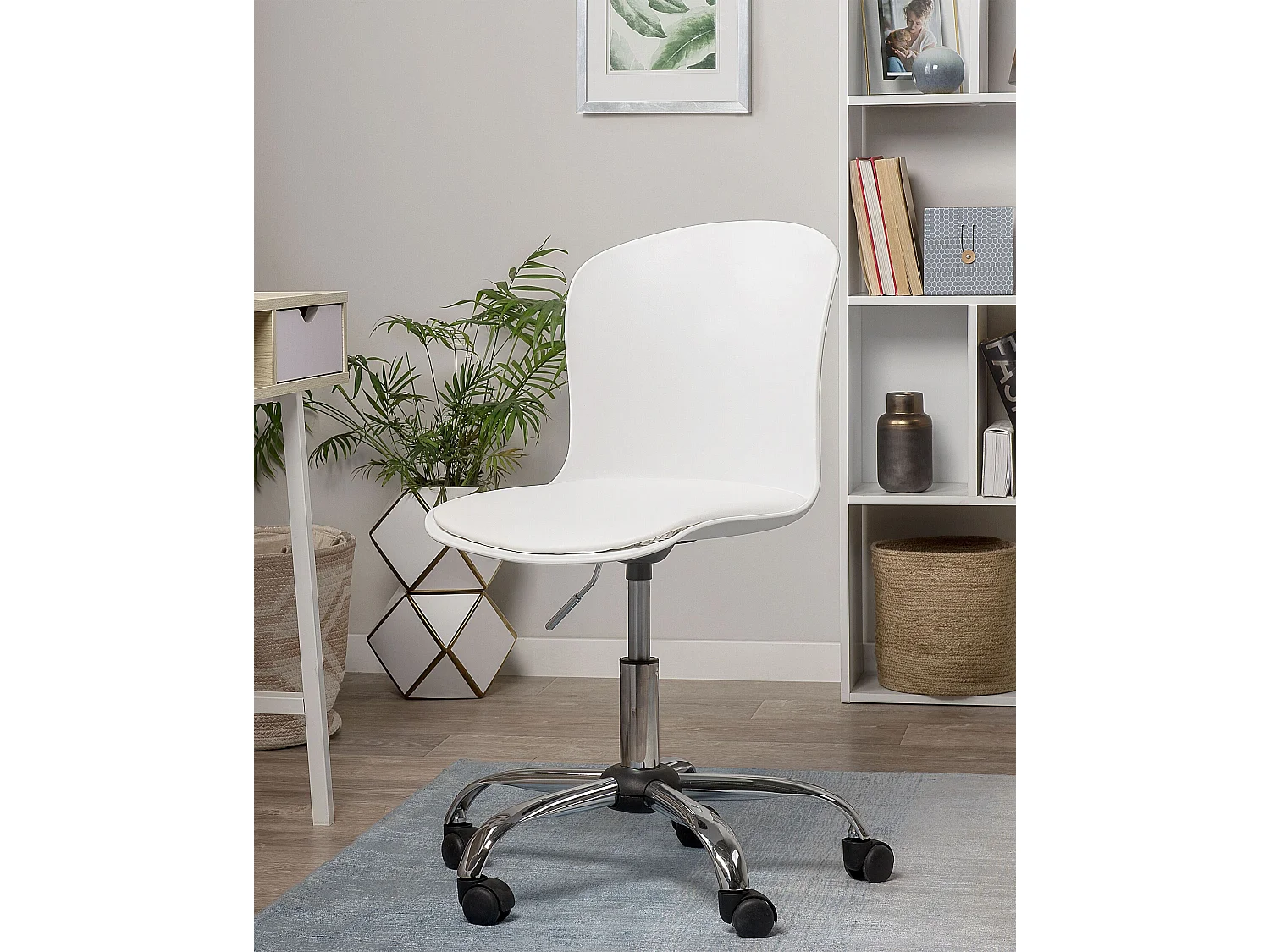 Chaise de bureau VAMO Cuir PU Blanc
