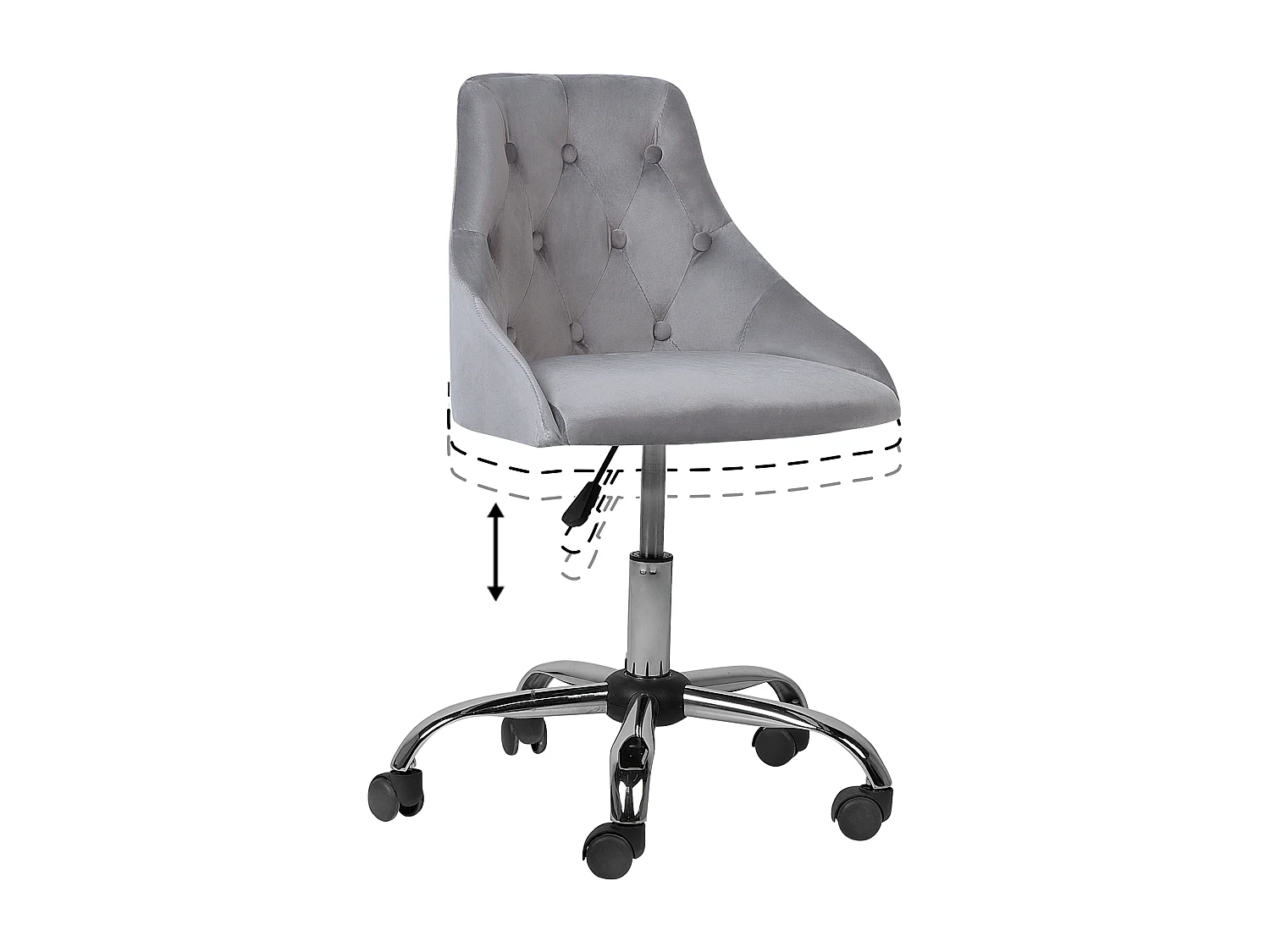 Chaise de bureau PARRISH Velours Gris