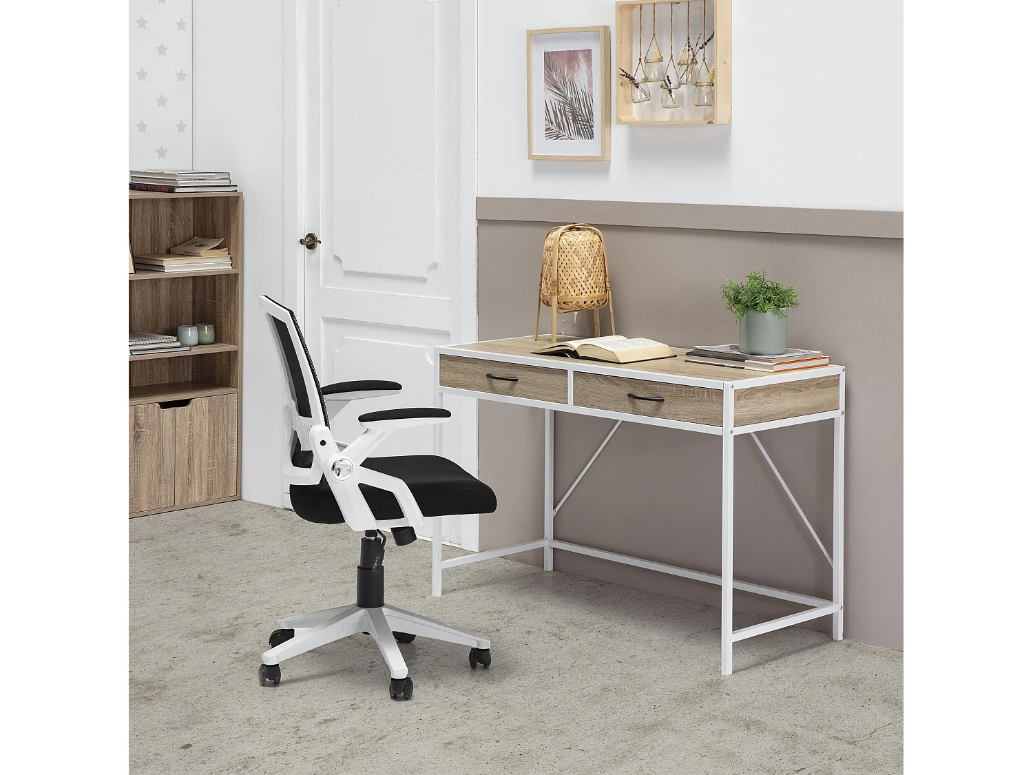 Sillón de Oficina elevable y reclinable Ergomax con Rejilla, Color Blanco