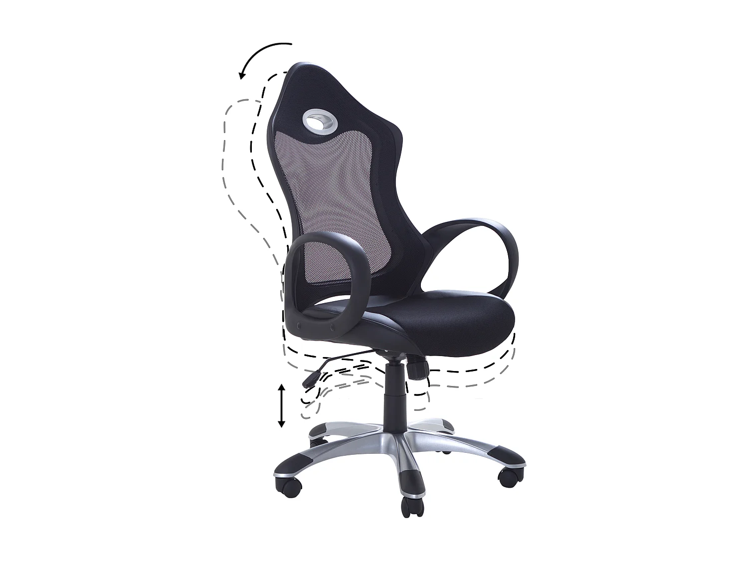 Fotel biurowy Obrotowy iCHAIR Czarny/ biały