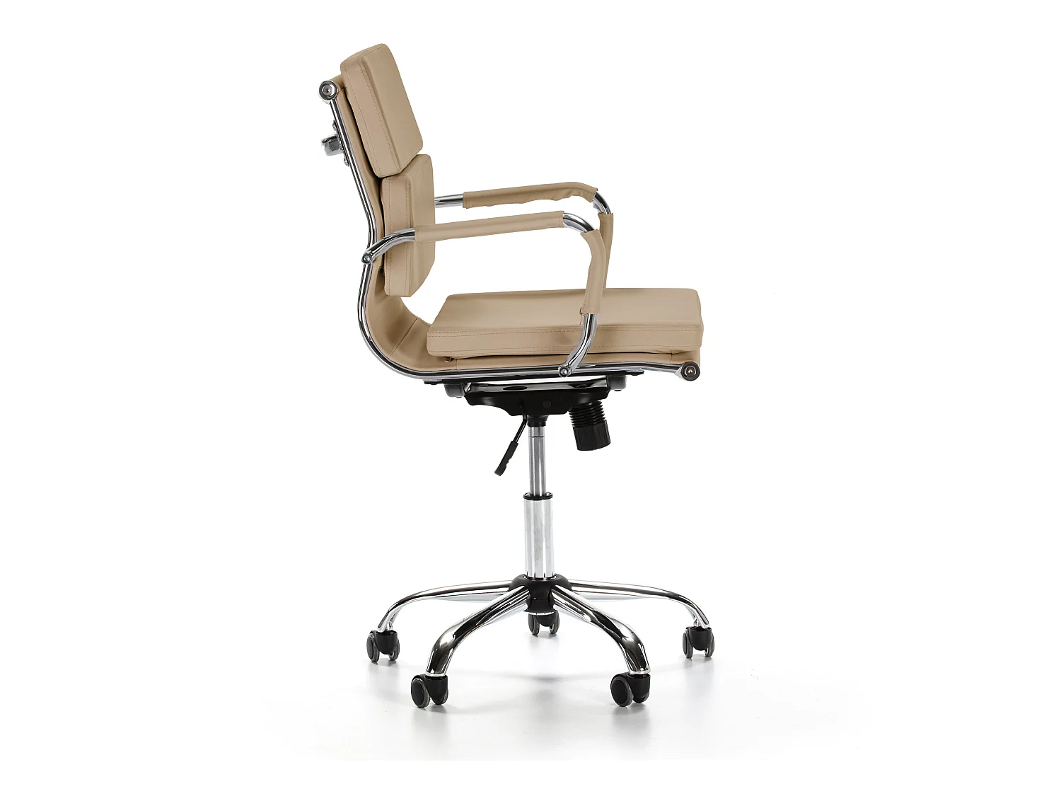 Kantoorstoel Fenix verstelbaar Taupe, kunstleer, verstelbare hoogte