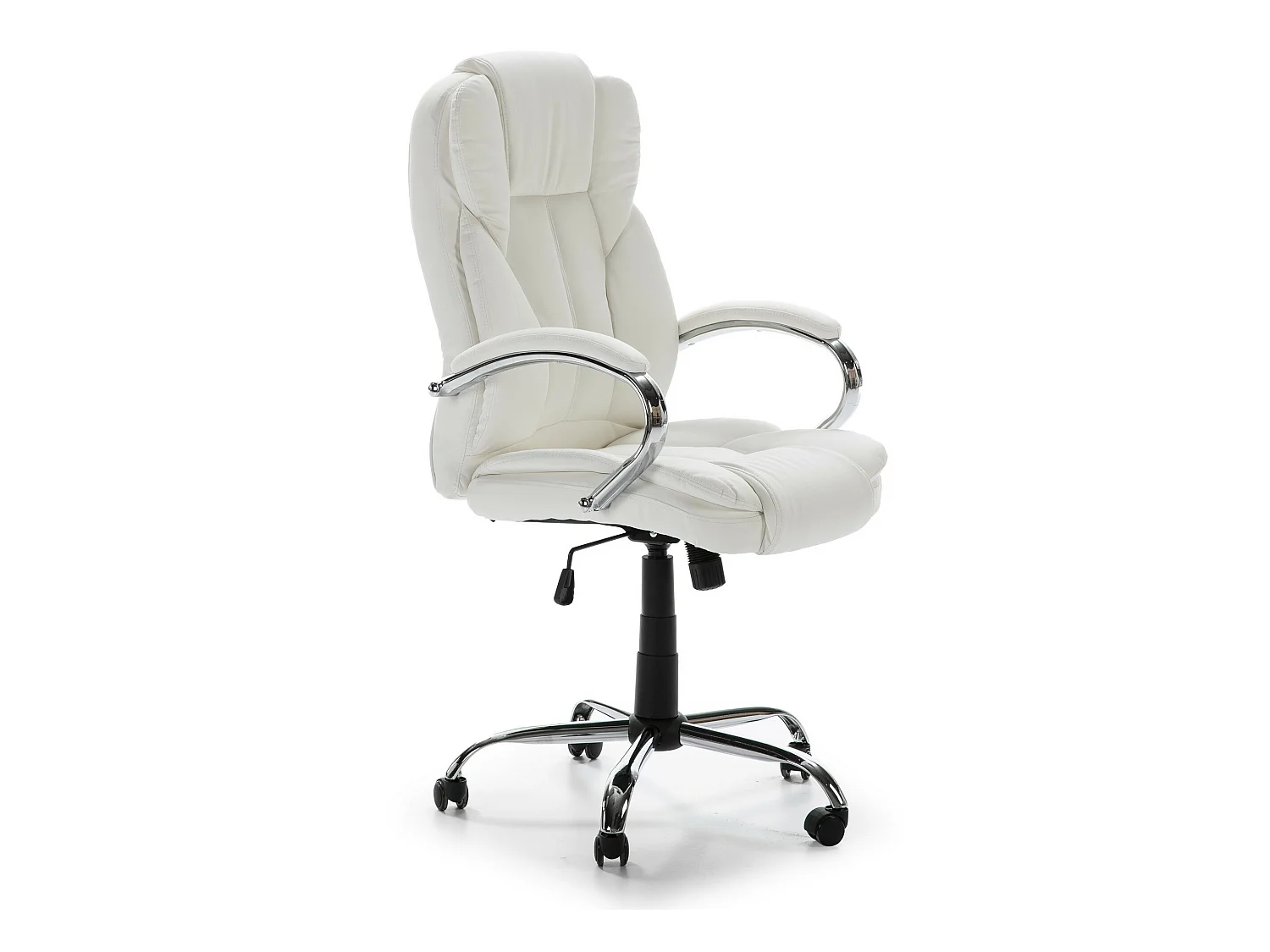 Sillón de Oficina elevable y reclinable Nixon, Piel sintética, Color Blanco