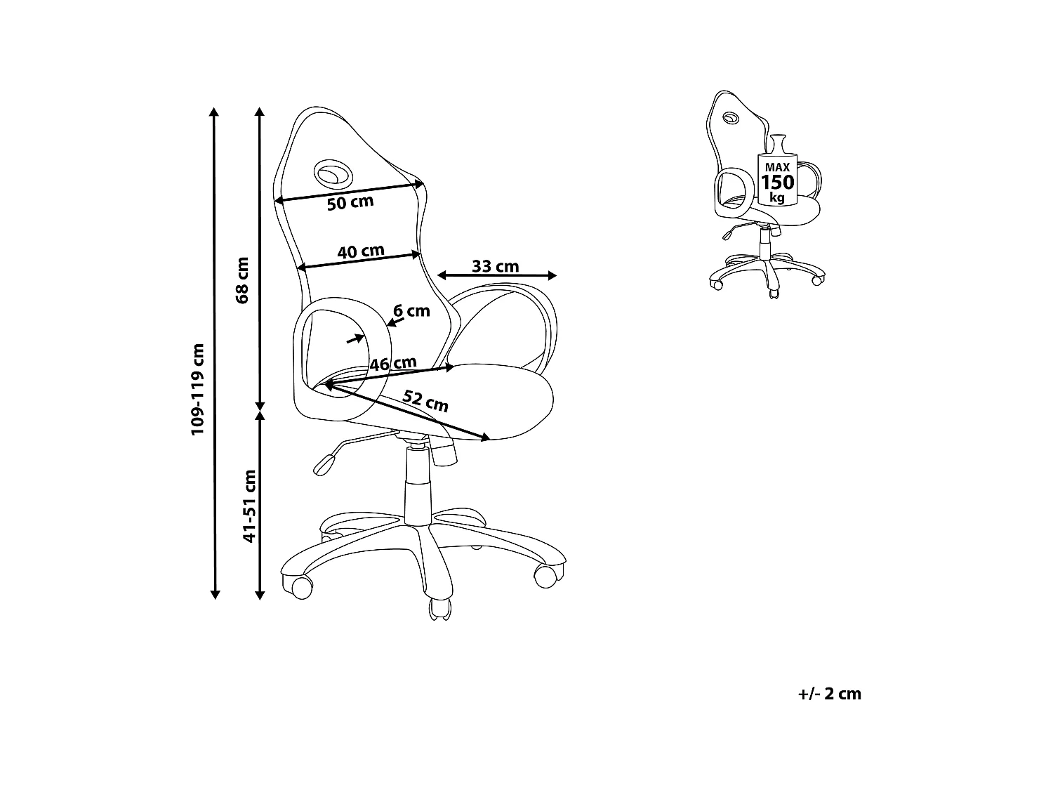 Chaise de bureau Bleu marine iCHAIR