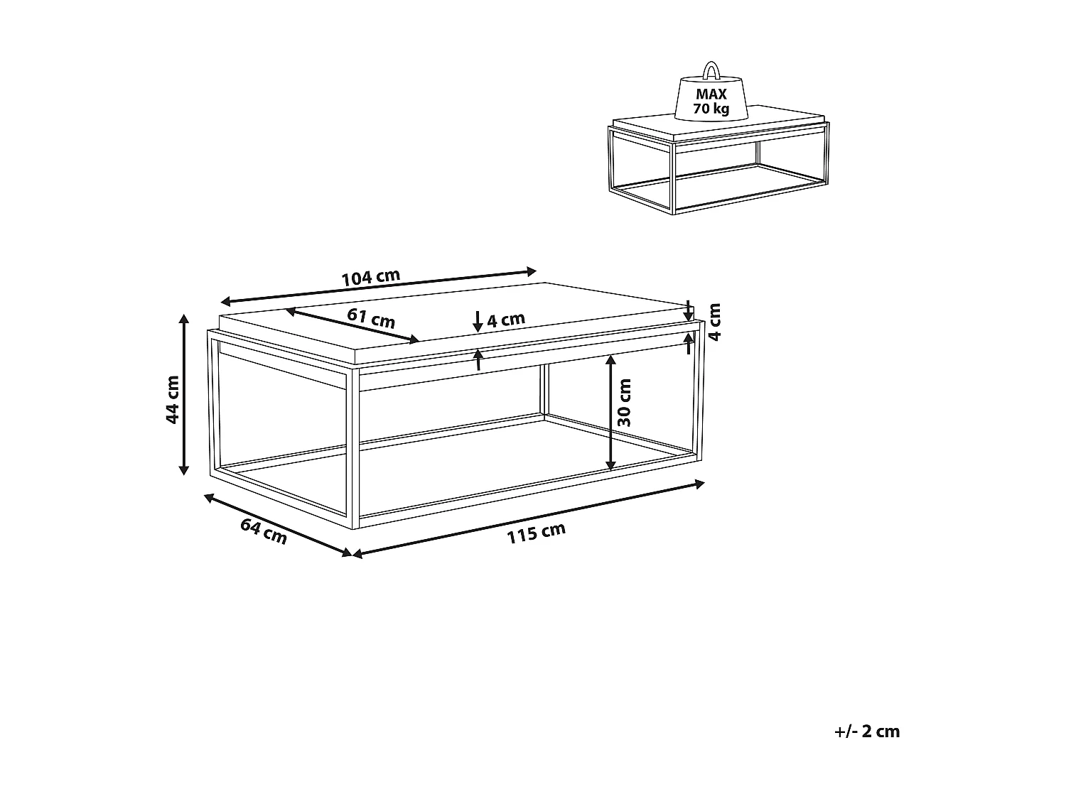 Table basse ALTOS Taupe