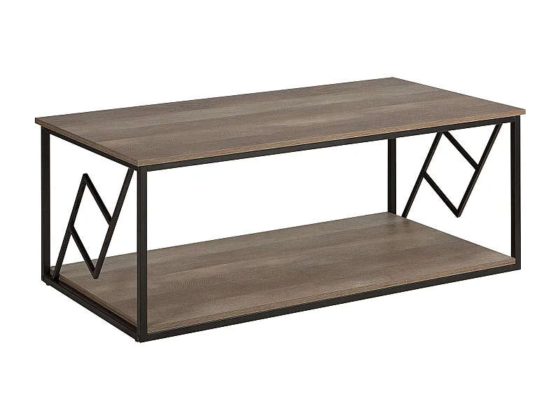 Couchtisch Holzoptik dunkelbraun Metallgestell schwarz rechteckig Forres