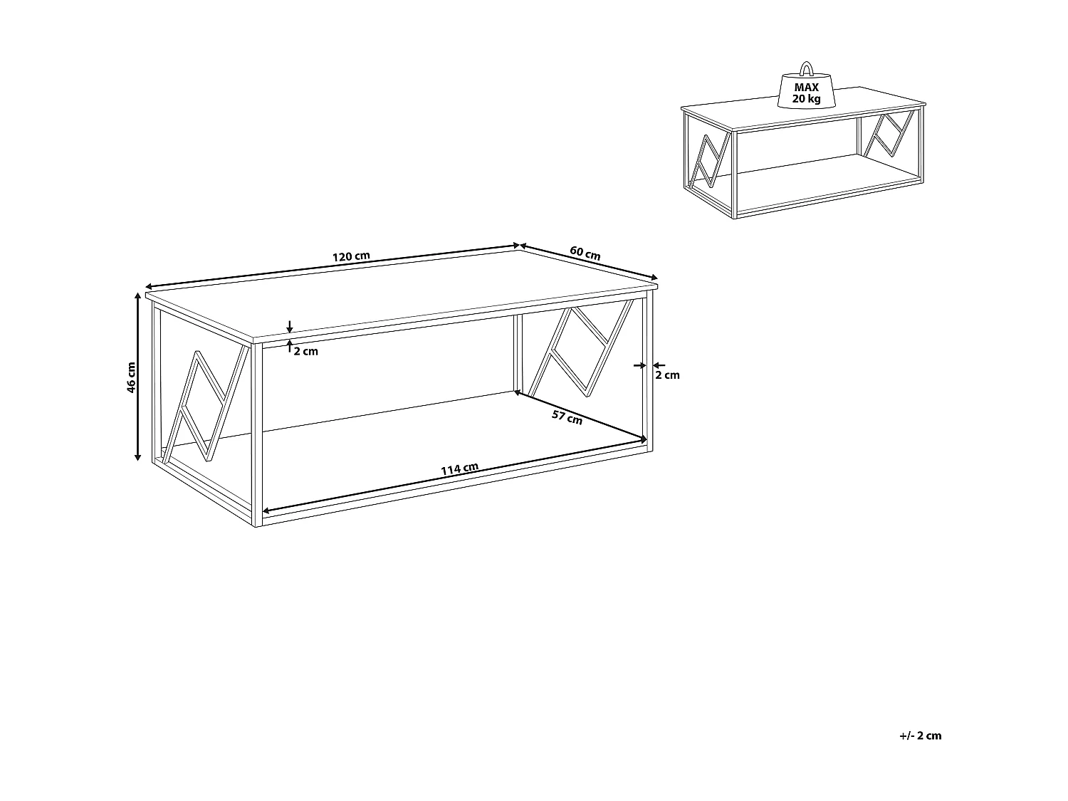 Salontafel FORRES Bruin/zwart
