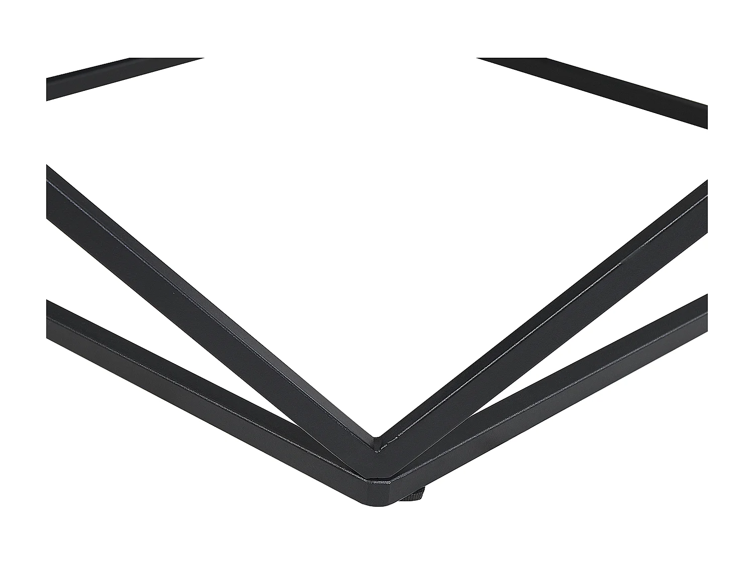 Moderner Couchtisch geometrisch schwarz Marmor Optik mit schwarzen Beinen Malibu