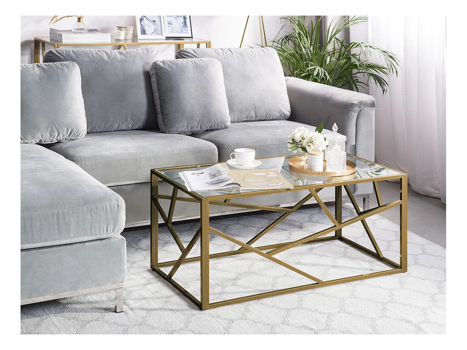 Salontafel ORLAND Glas Goud