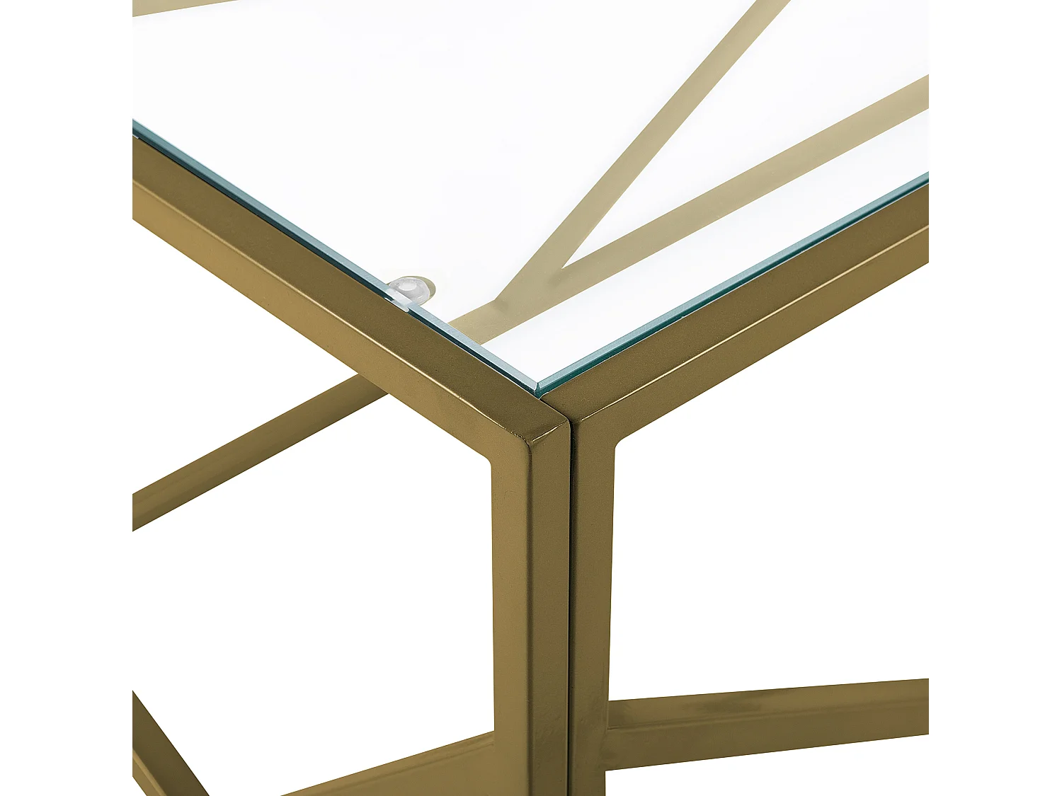 Couchtisch Glastisch mit Metallgestell golden 50 x 100 cm Glamour Kaffeetisch rechteckiger Wohnzimmertisch Orland