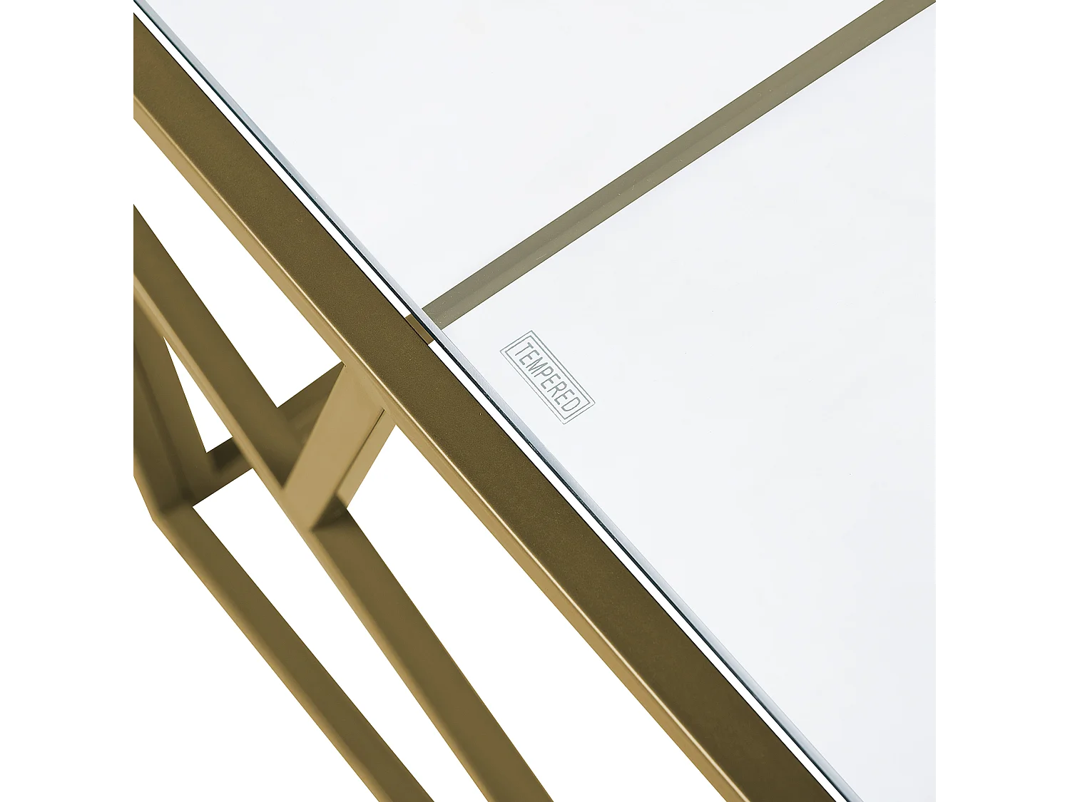 Stolik kawowy ORLAND Szkło Złoty