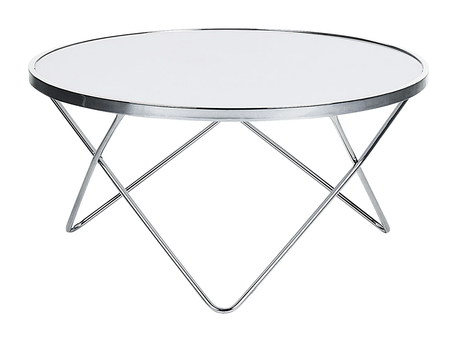 Salontafel MERIDIAN Veiligheidsglas Wit/zilver