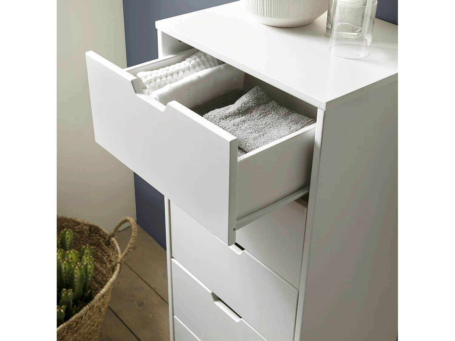 Chiffonier Miranda 4 Schubladen Weiß