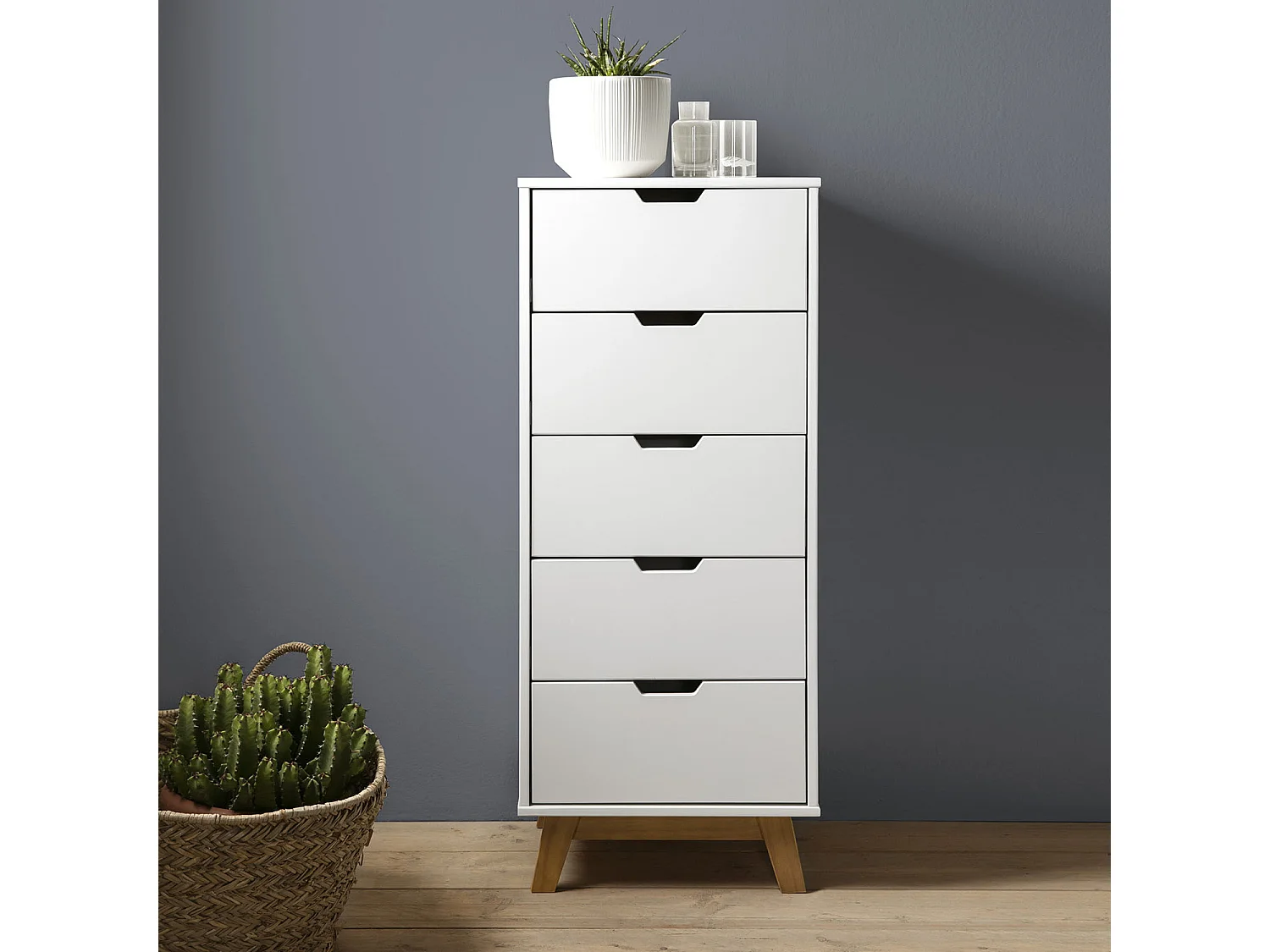 Chiffonier Miranda 4 Schubladen Weiß