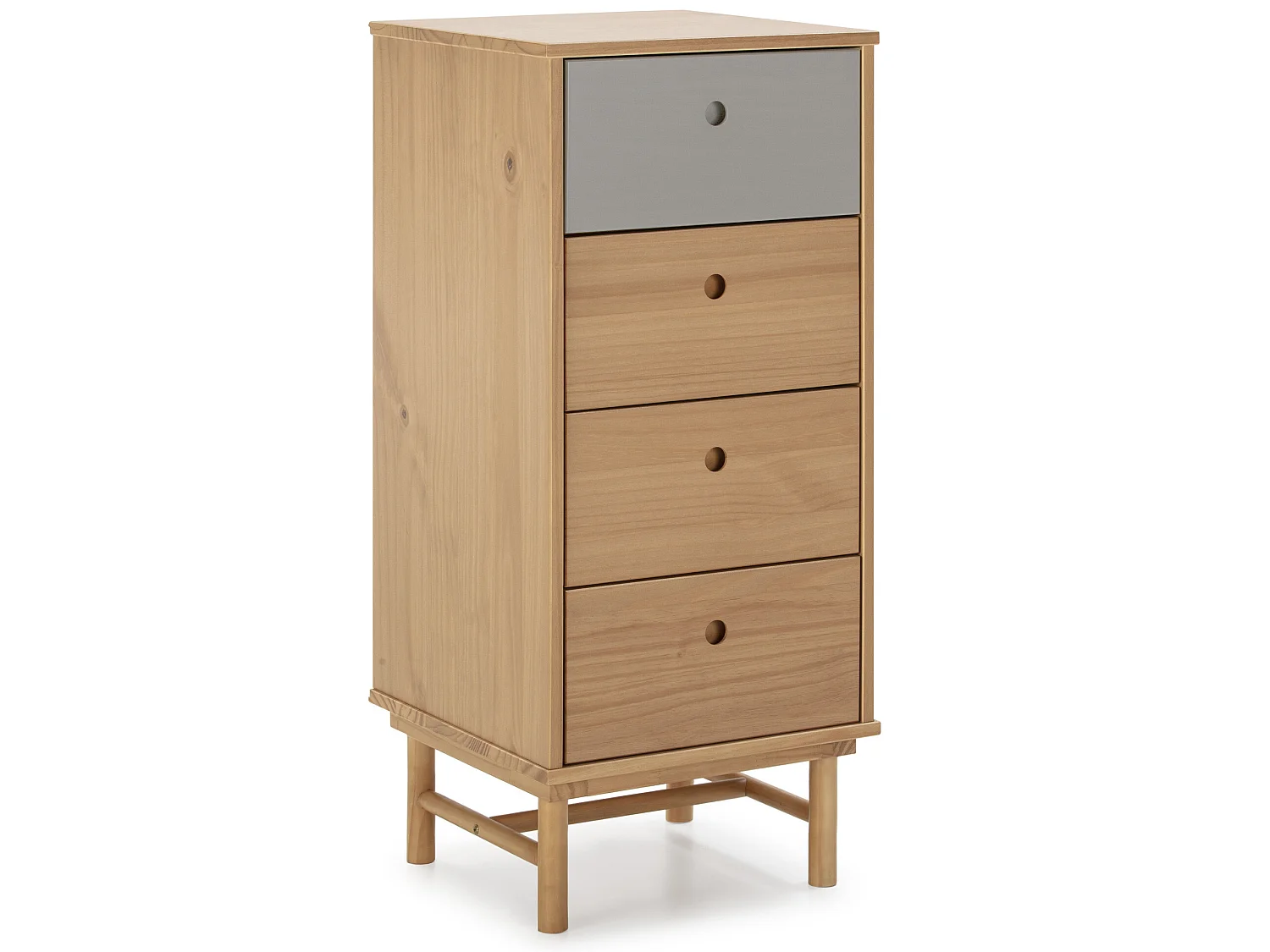 Cassettiera Magnus 4 cassetti, legno massiccio, 40 cm (larghezza) 40 cm (profondità) 94 cm (altezza)