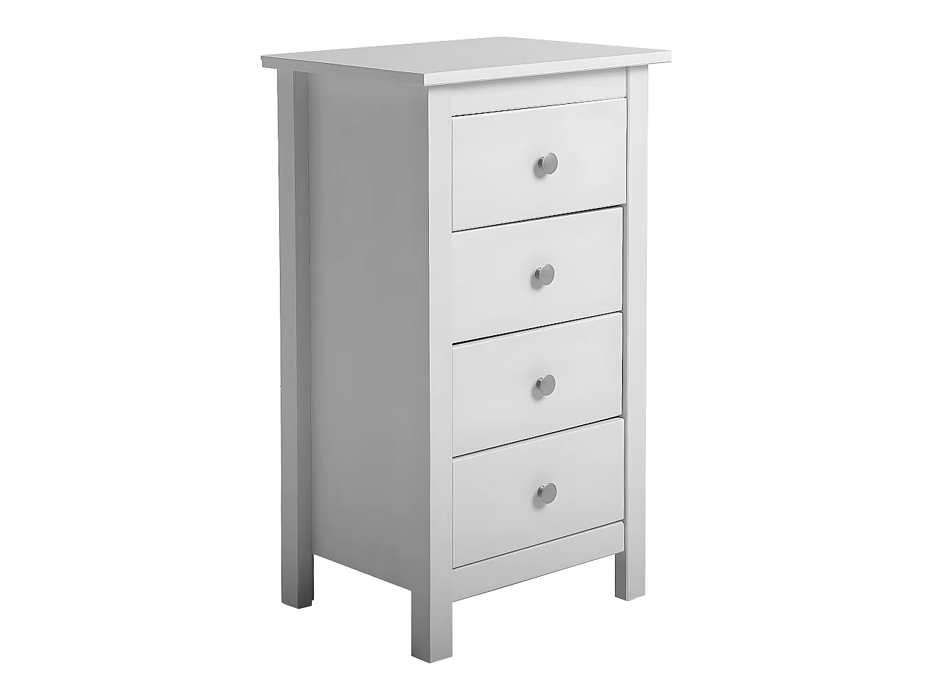 Chiffonnier Nuit 4 tiroirs Berna dans les tiroirs Blanc, 46 cm Longueur