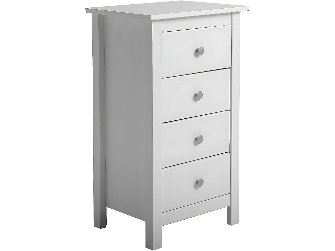 Chiffonnier Nuit 4 tiroirs Berna dans les tiroirs Blanc, 46 cm Longueur