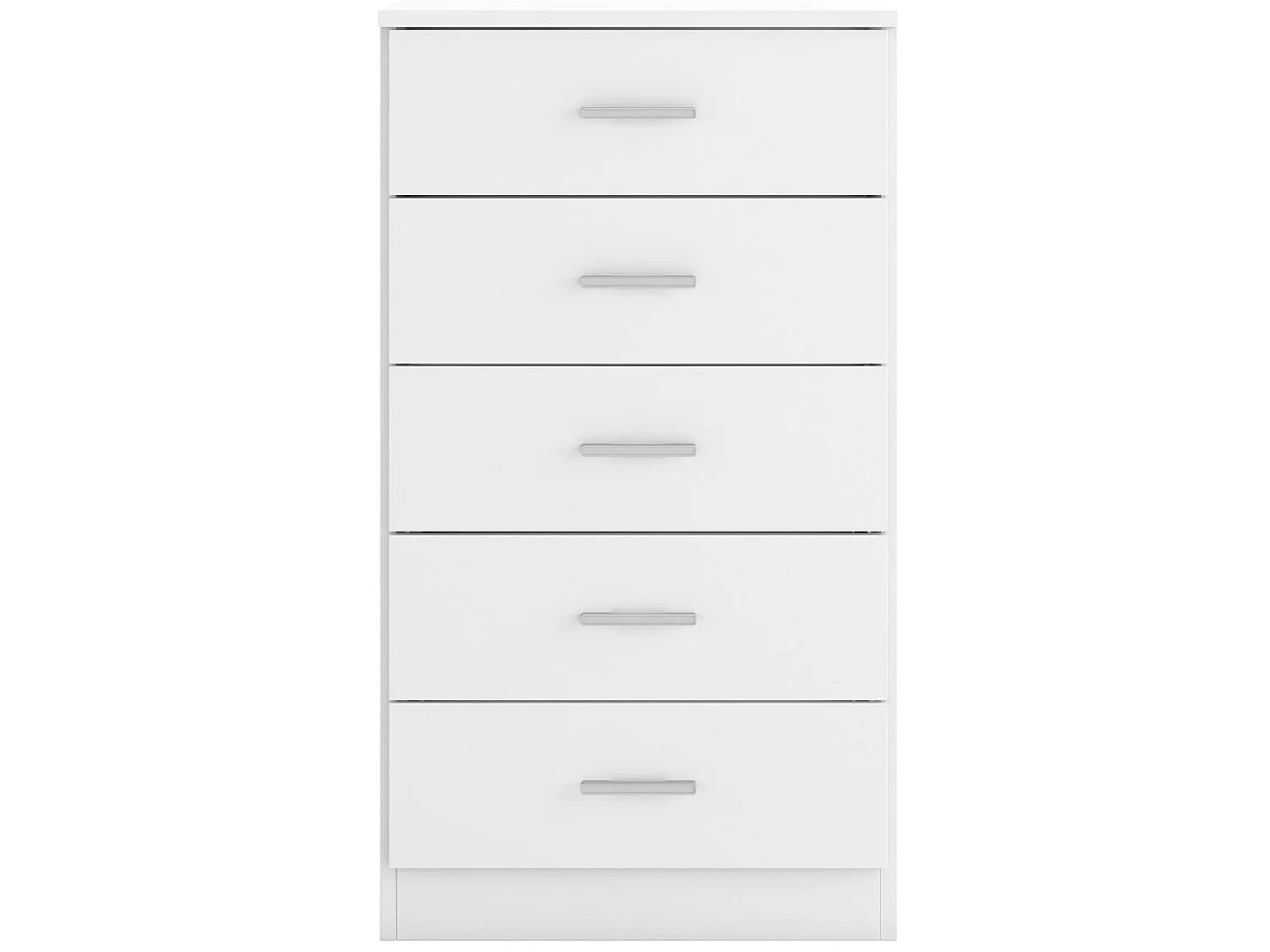 Chiffonnier Dublin 5 tiroirs en Couleur Blanc, Guides métalliques, 50 Largeur