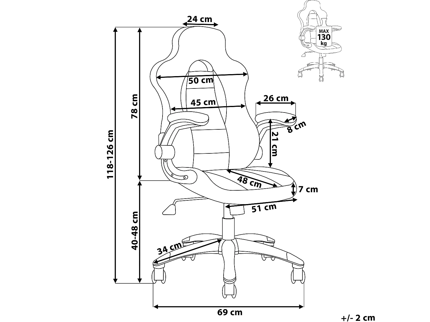 Chaise de bureau noire DEAN