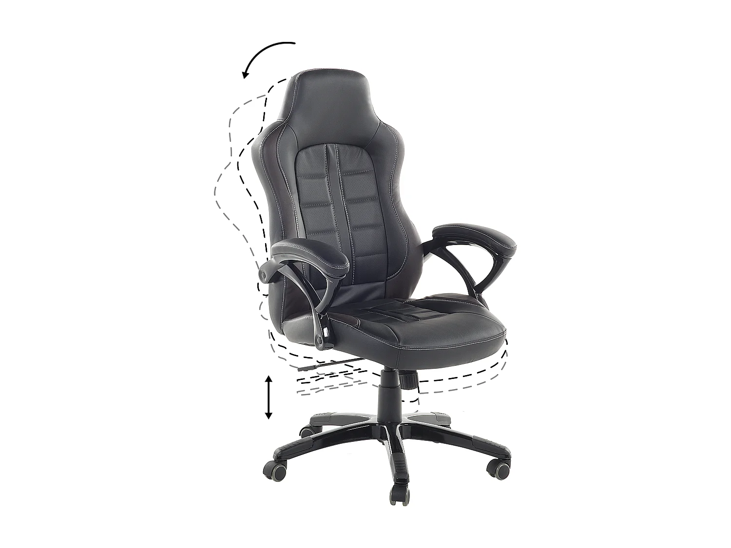 Fauteuil gamer noir marron foncé PRINCE