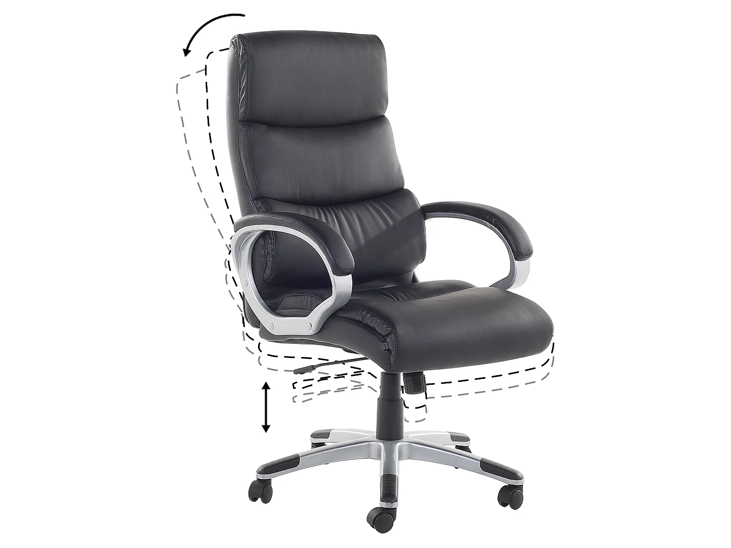 Bureaustoel leer zwart KING