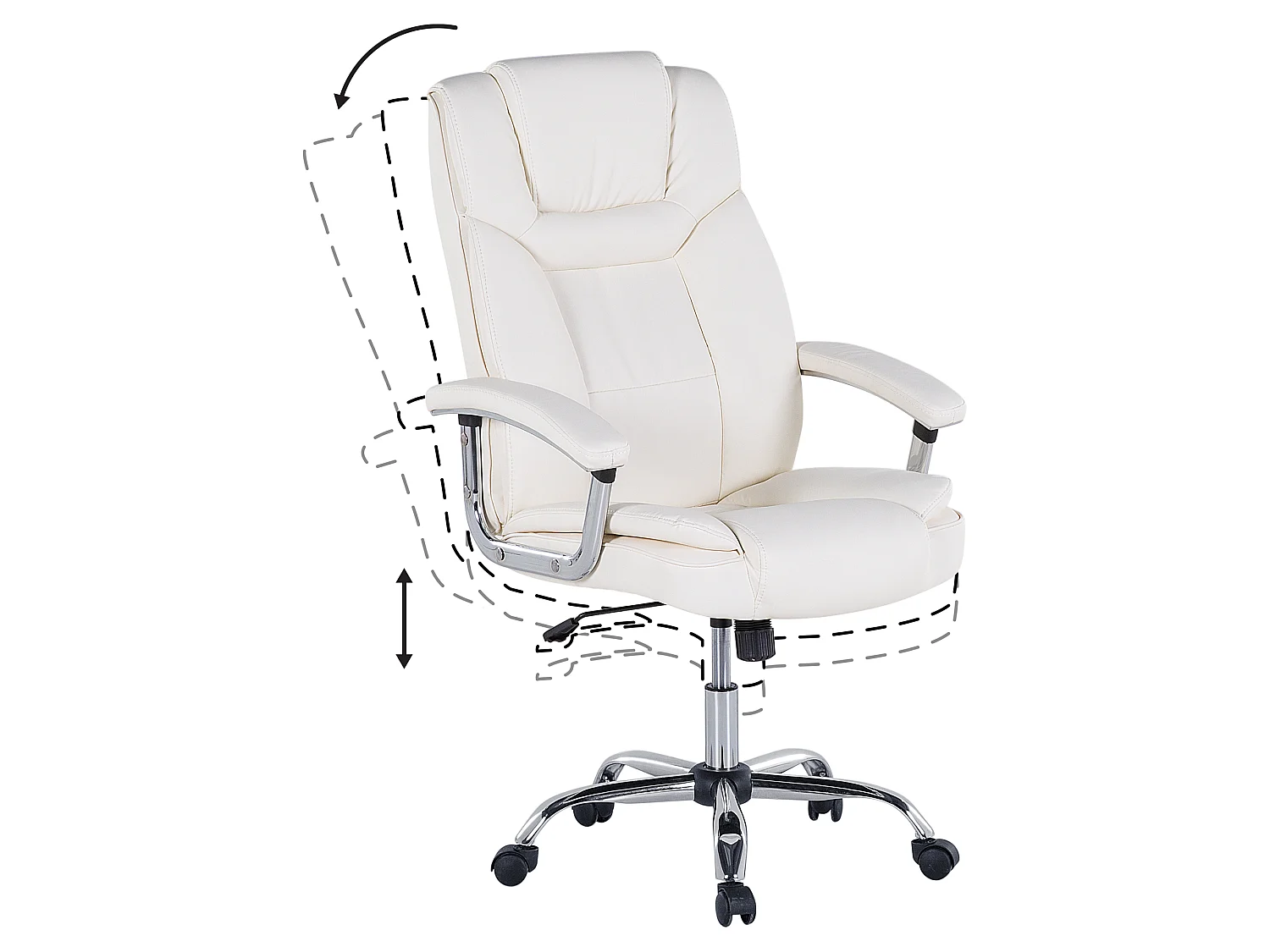 Kontorsfåtölj ADVANCE Konstläder Ljusbeige