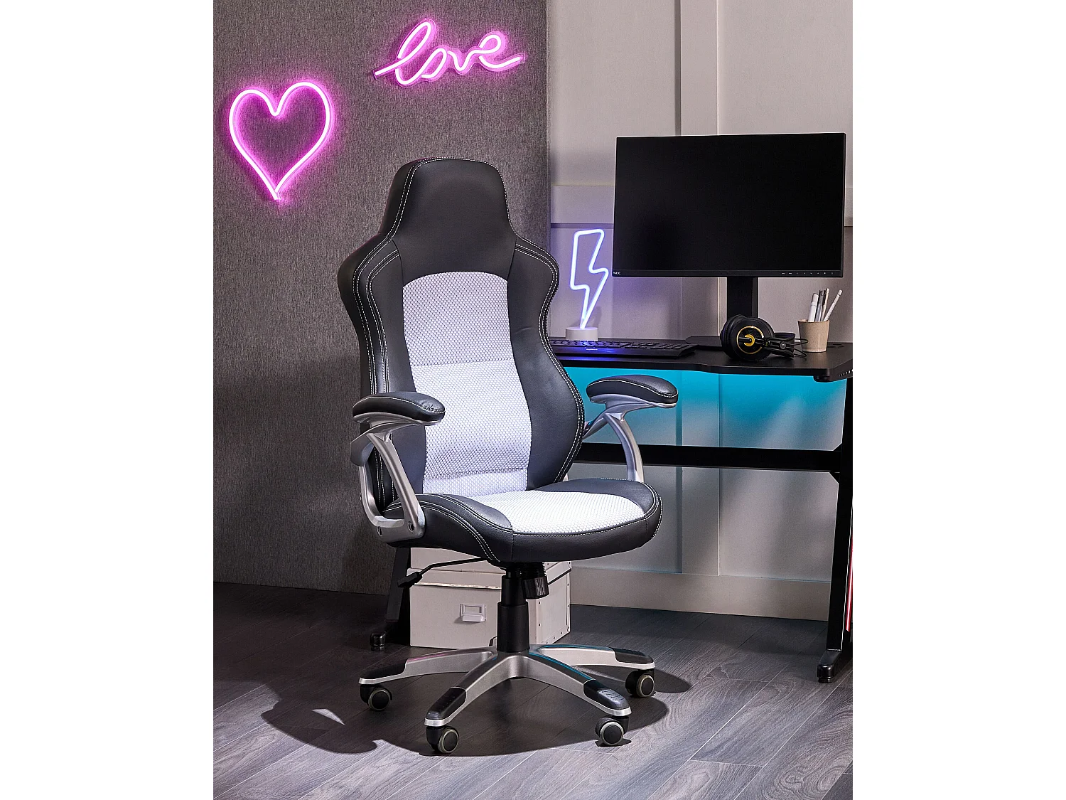 Chaise de bureau EXPLORER Cuir PU Noir