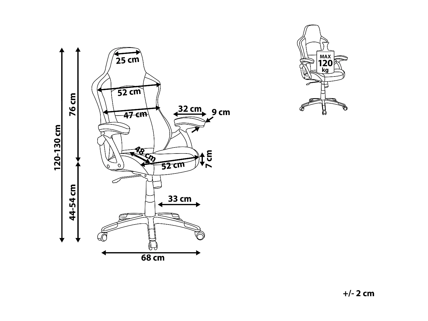 Bureaustoel Draaibaar EXPLORER Kunstleer Zwart