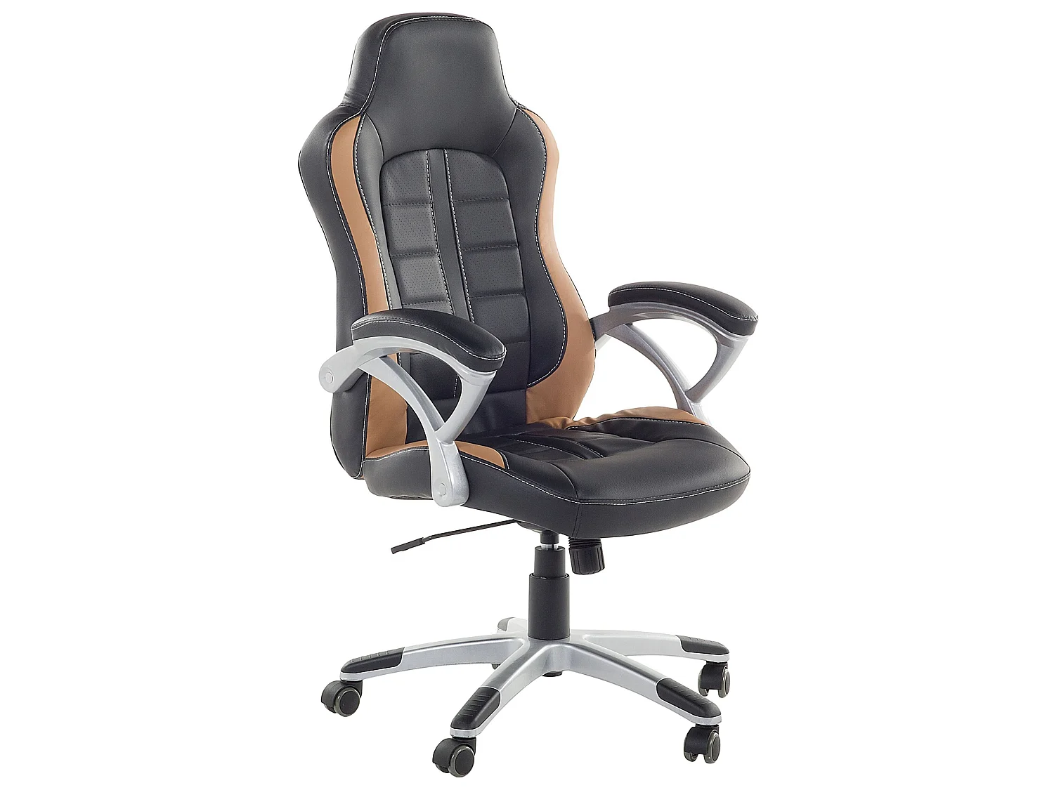 Bürostuhl schwarz / hellbraun höhenverstellbar PRINCE