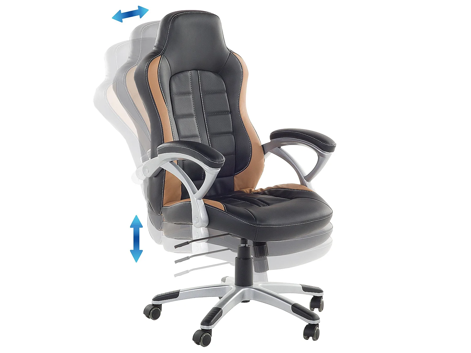 Bürostuhl schwarz / hellbraun höhenverstellbar PRINCE