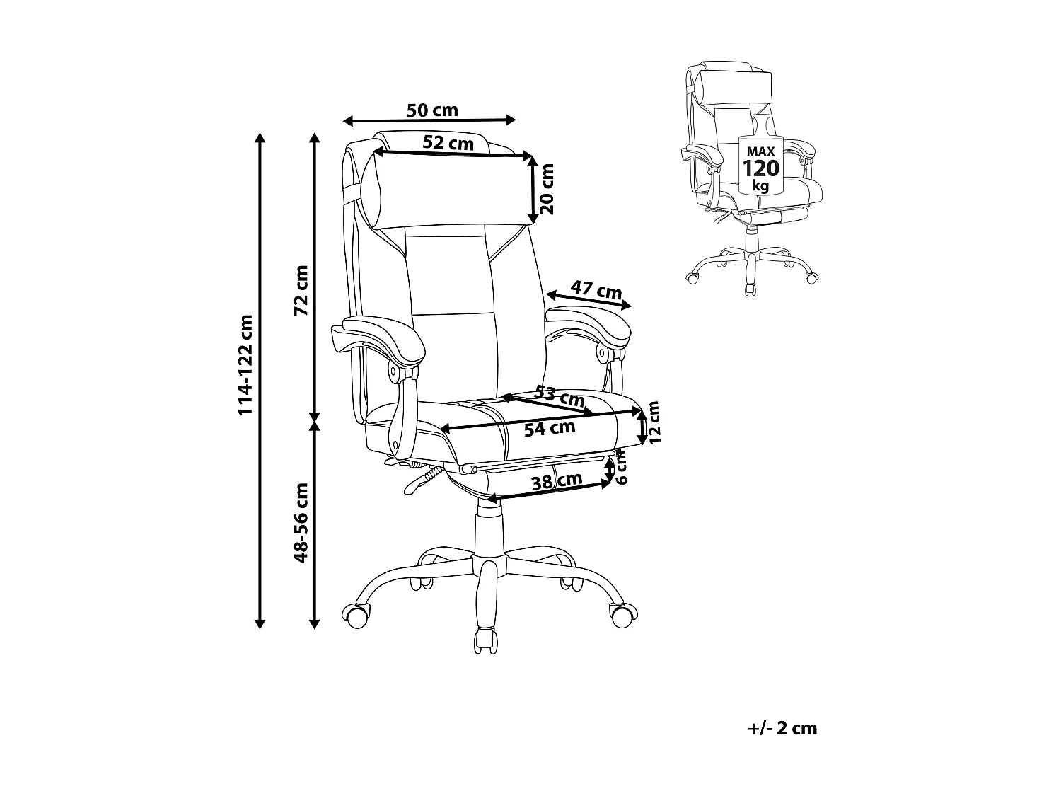 Chefsessel Kunstleder Dunkelbraun LUXURY