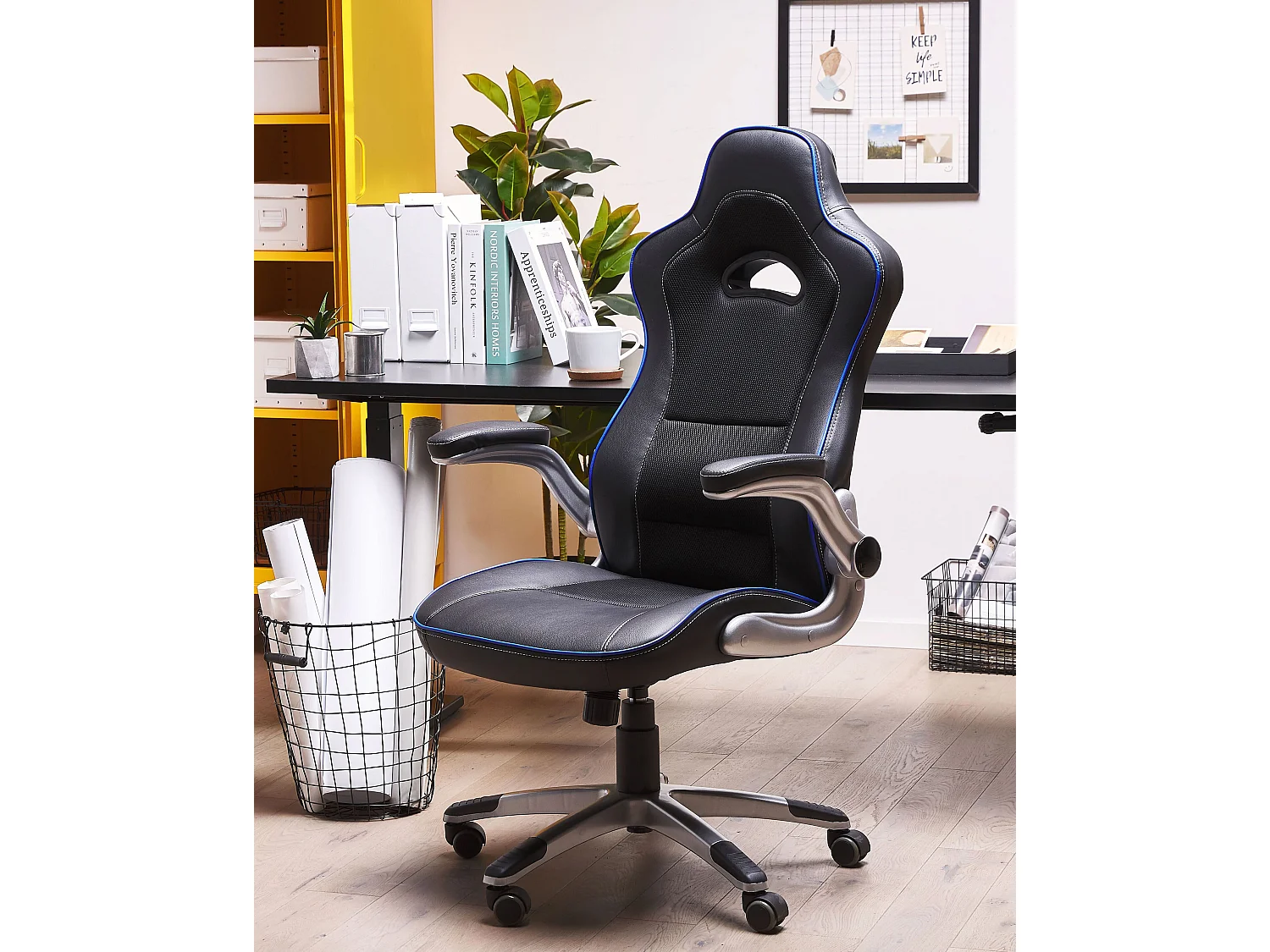 Fauteuil de bureau Cuir PU Bleu MASTER