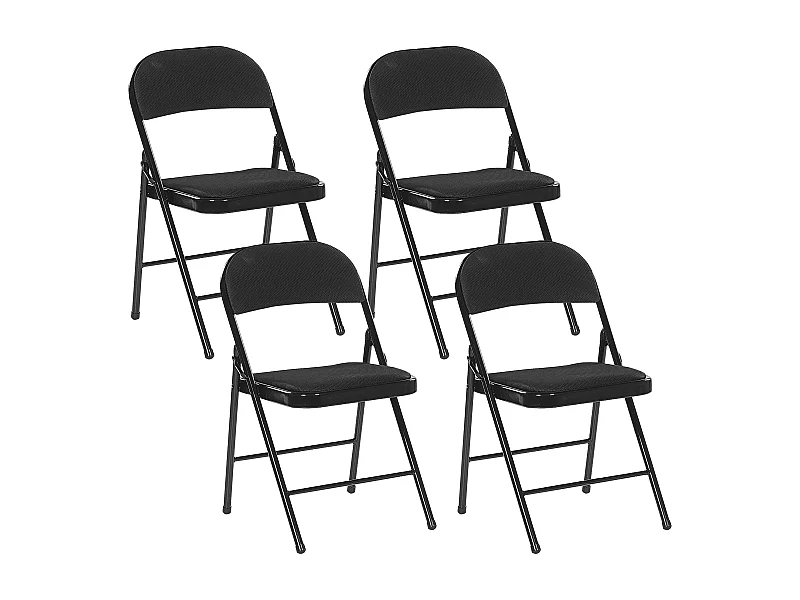 Set di 4 sedie pieghevoli SPARKS Nero