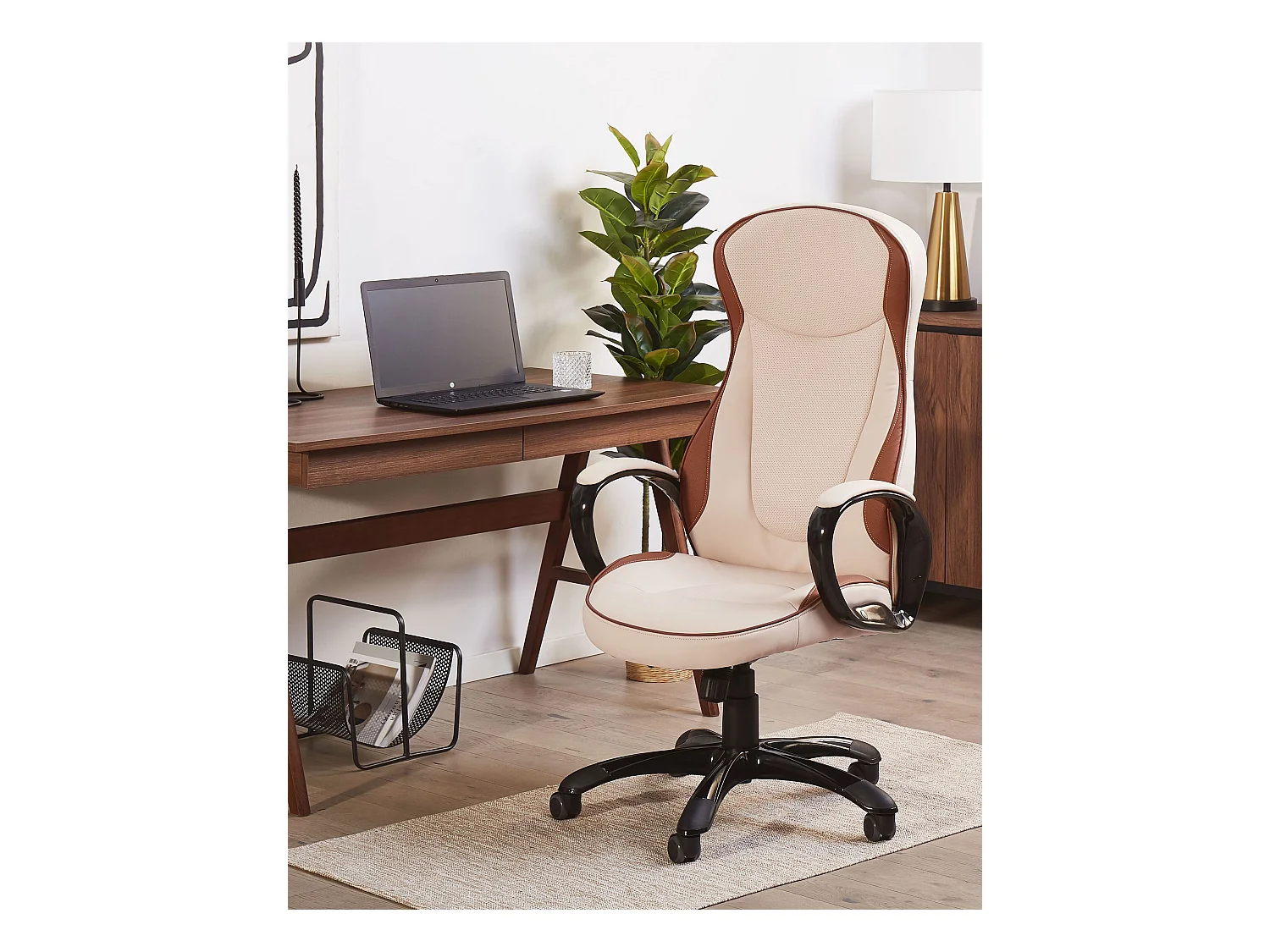 Krzesło dyrektorskie Obrotowy FELICITY Ekoskóra Beżowy